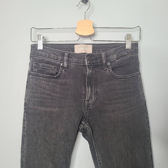 Everlane Mid Rise Skinny Ankle Washed Black Denim Jeans - Picture 5 of 8